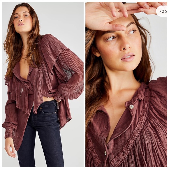 Free People Tops - LAST CALL Jen's Pirate Booty for Free People Merlot Alta Top NWT Size Large